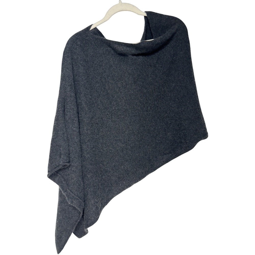 Claudia Nichole Cashmere Topper Asymmetrical Poncho Graphite Gray Retail: $150